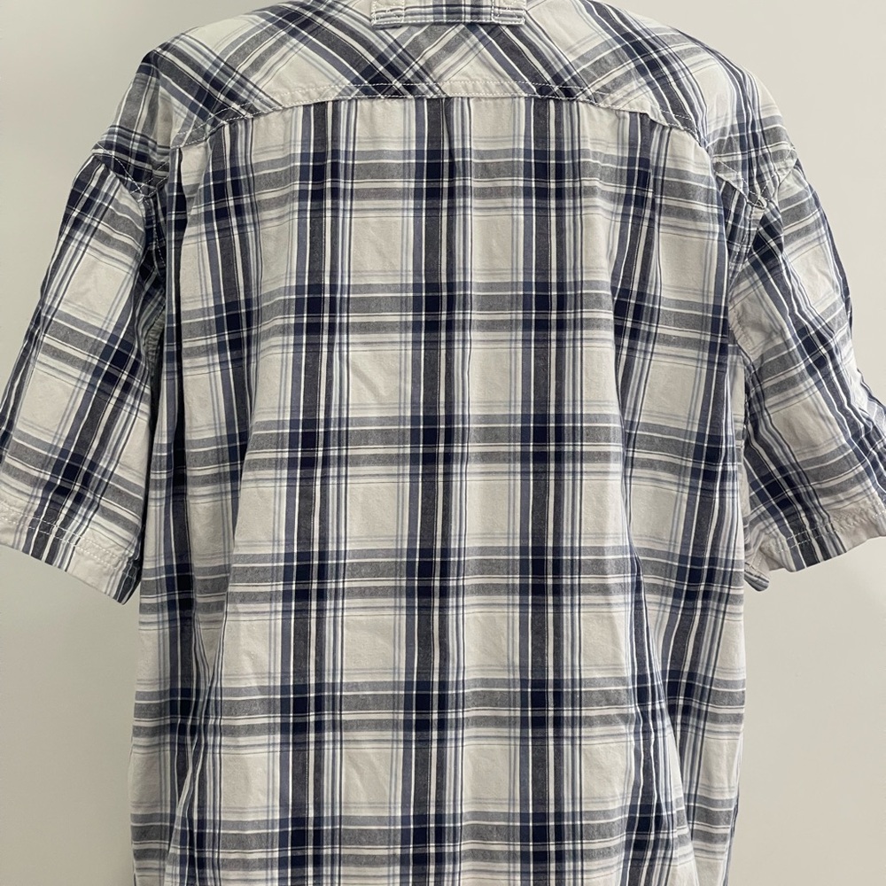 Duluth Trading XL Collared Button Down Men's Blue Plaid Shirt 184 - Picture 5 of 7